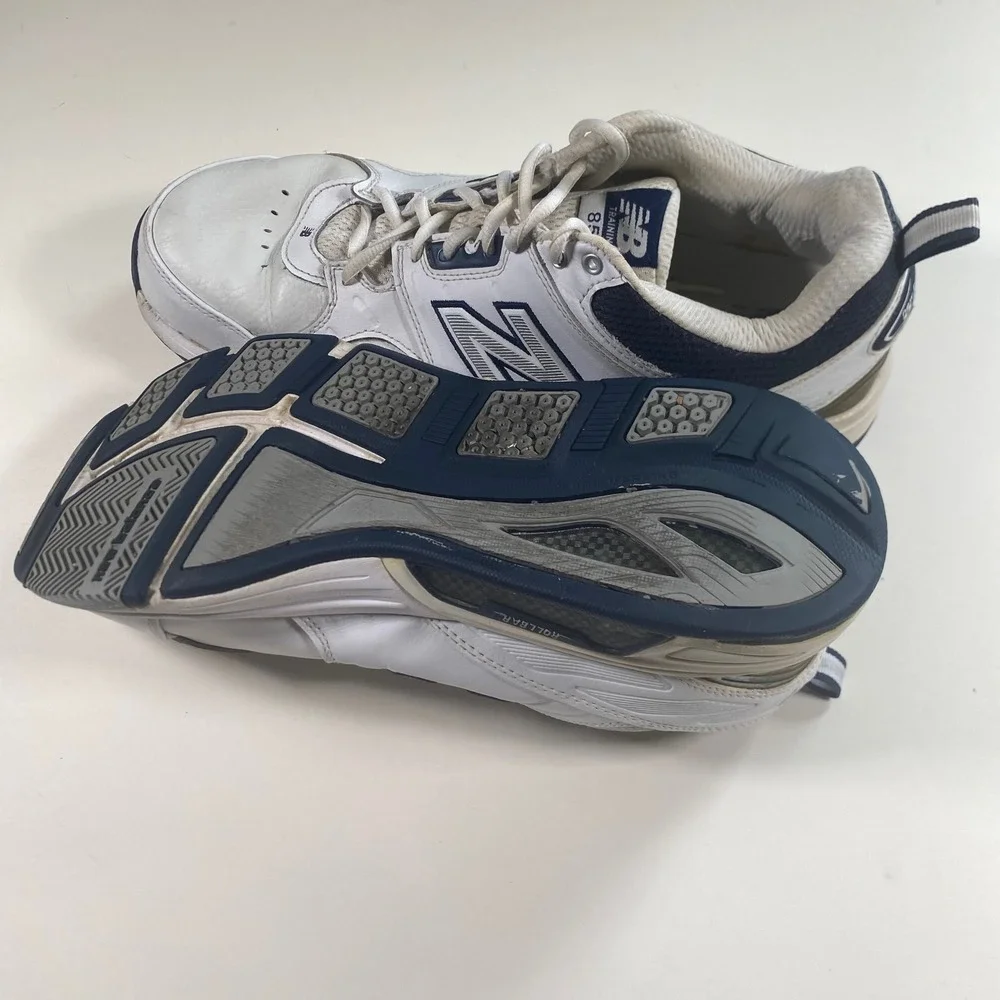 New Balance 857 White Navy Leather Training Shoes Mens 13 4E Wide MX857WN
